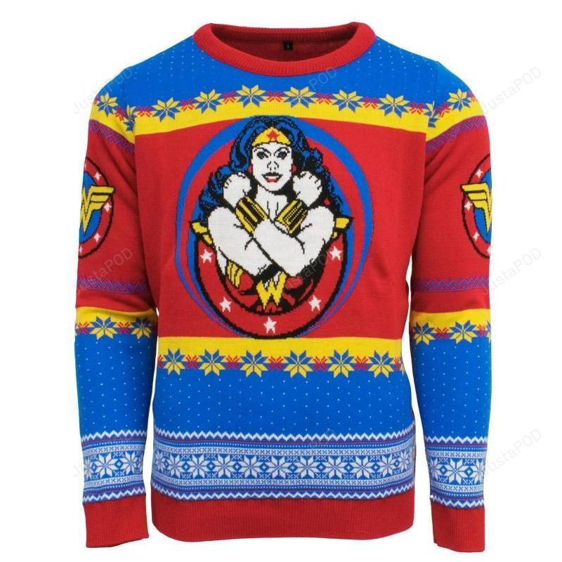 Dc Wonder Woman Ugly Christmas Sweater Adult 3D Funny Matching for family