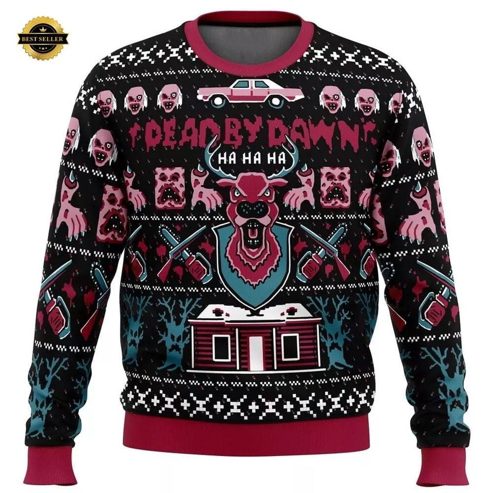 Dead by Dawn Christmas Sweater, Horror Movie-Inspired Ugly Sweatshirt