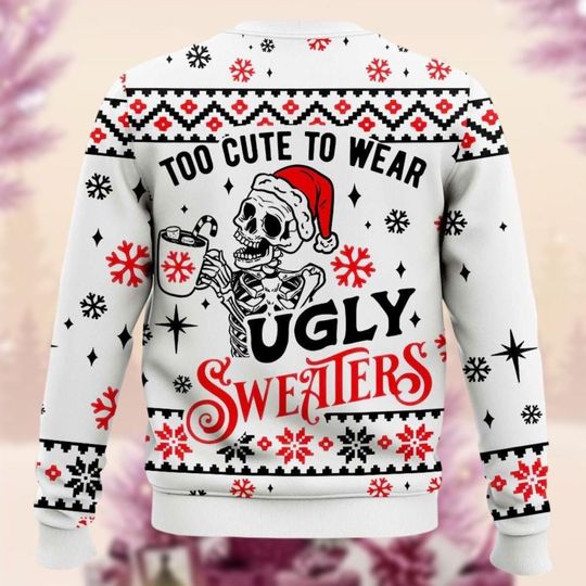 Dead Insdie Skeleton Christmas Ugly Sweater, Sarcastic Christmas Coffee Ugly Sweatshirts - Image 9