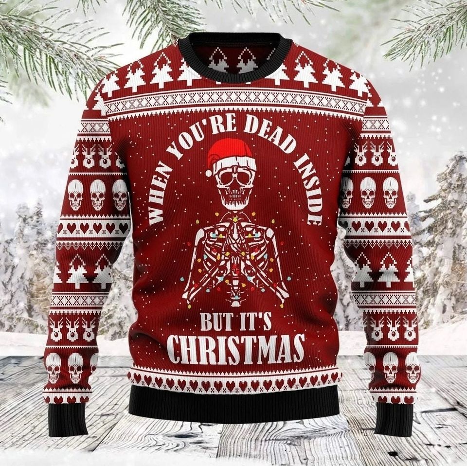 Dead Inside But It's Christmas Ugly Sweater