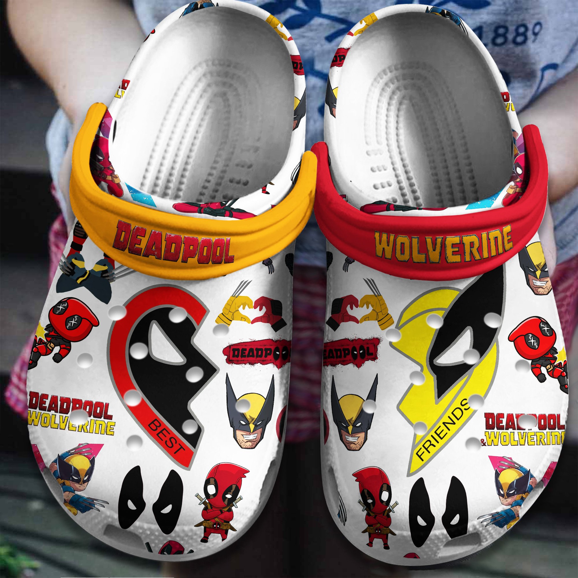 Deadpool And Wolverine Movie Crocs Crocband Clogs Shoes Comfortable For Men Women and Kids