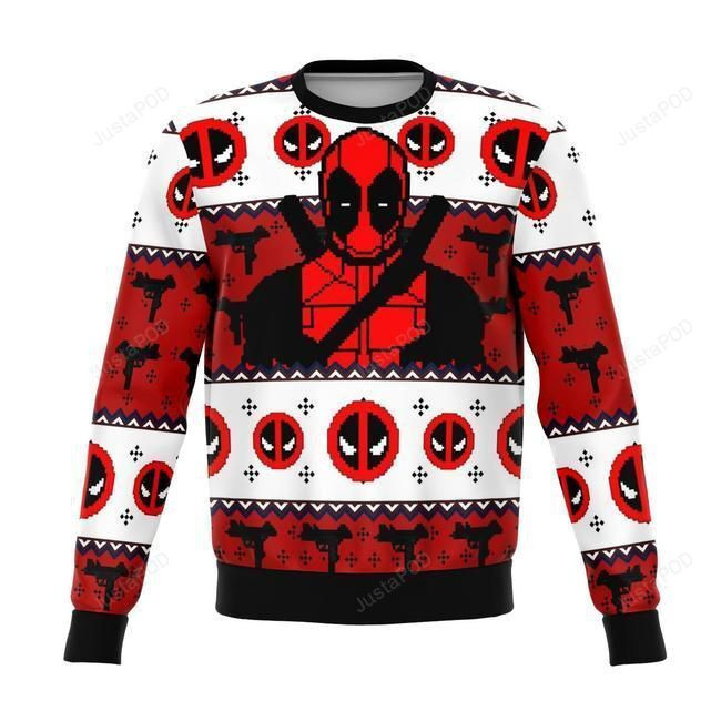 Deadpool Guy Ugly Christmas Sweater Adult 3D Funny Matching for family