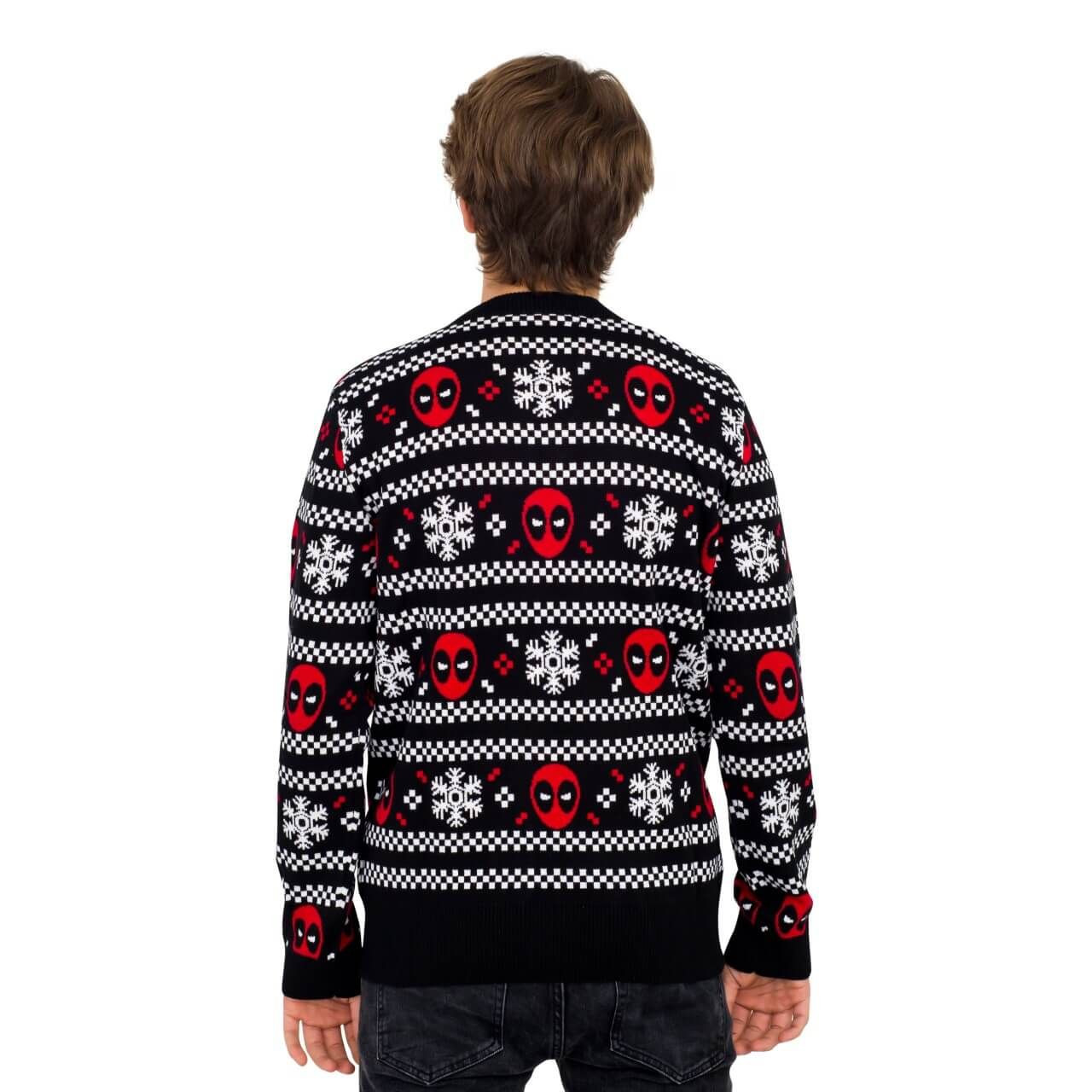 Deadpool Holiday Snow Stripes Ugly Christmas Sweater Adult 3D Funny Matching for family - Image 2