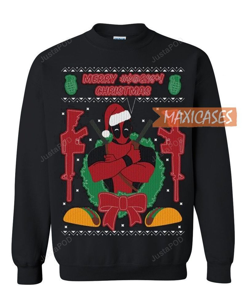Deadpool Holiday Ugly Christmas Sweater Adult 3D Funny Matching for family
