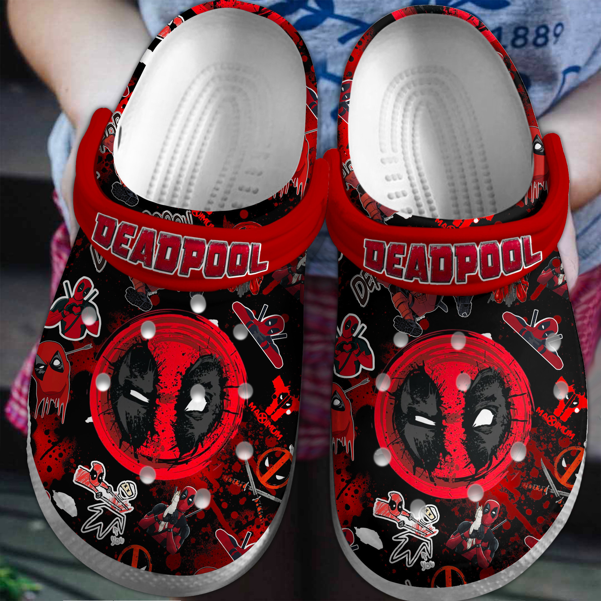 Deadpool Movie Crocs Crocband Clogs Shoes Comfortable For Men Women and Kids