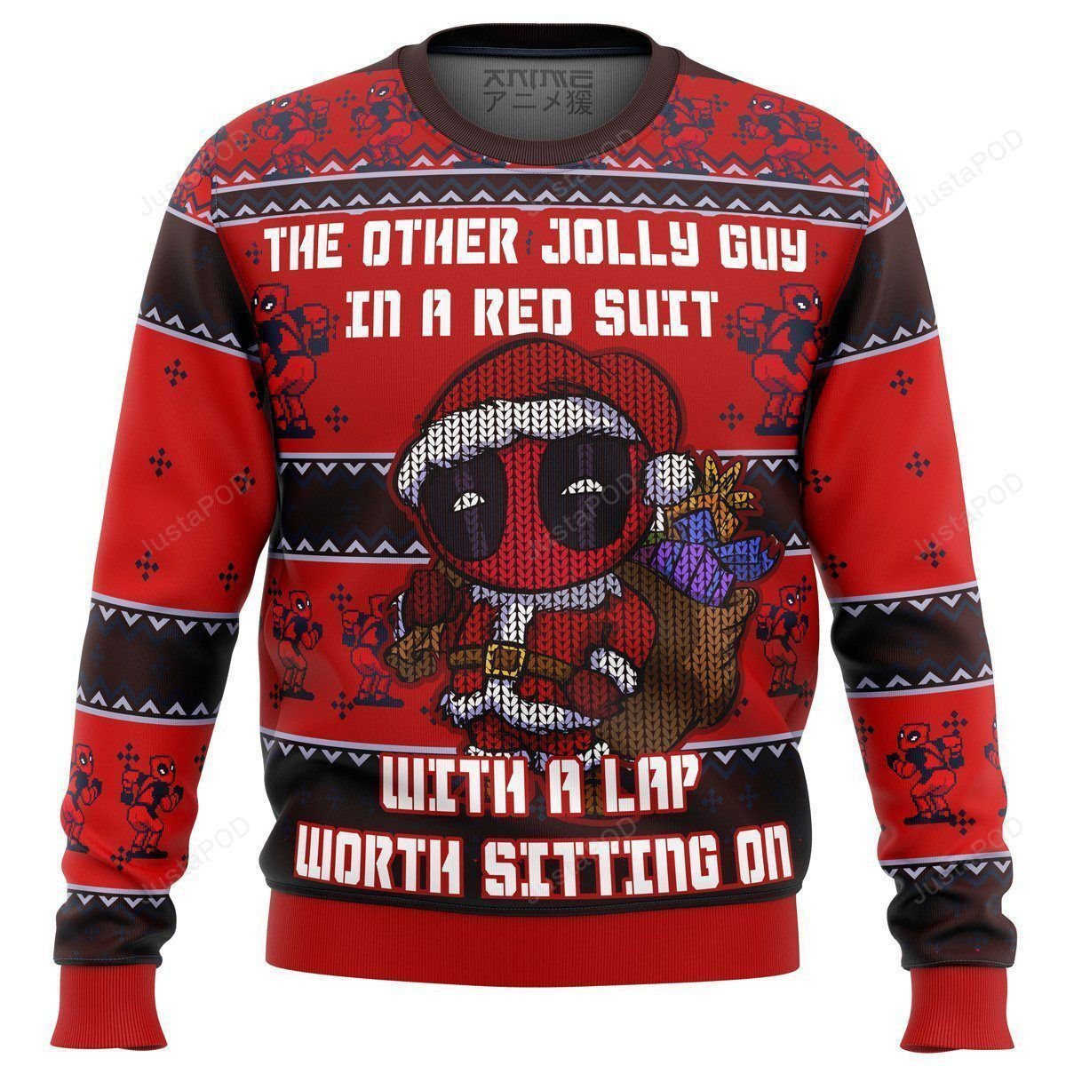 Deadpool The Other Jolly I A Red Suit Ugly Christmas Sweater Adult 3D Funny Matching for family