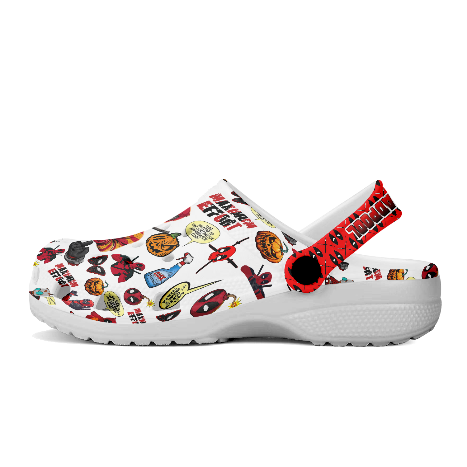Deadpool x Halloween Crocs Crocband Clogs Shoes Comfortable For Men Women and Kids - Image 4