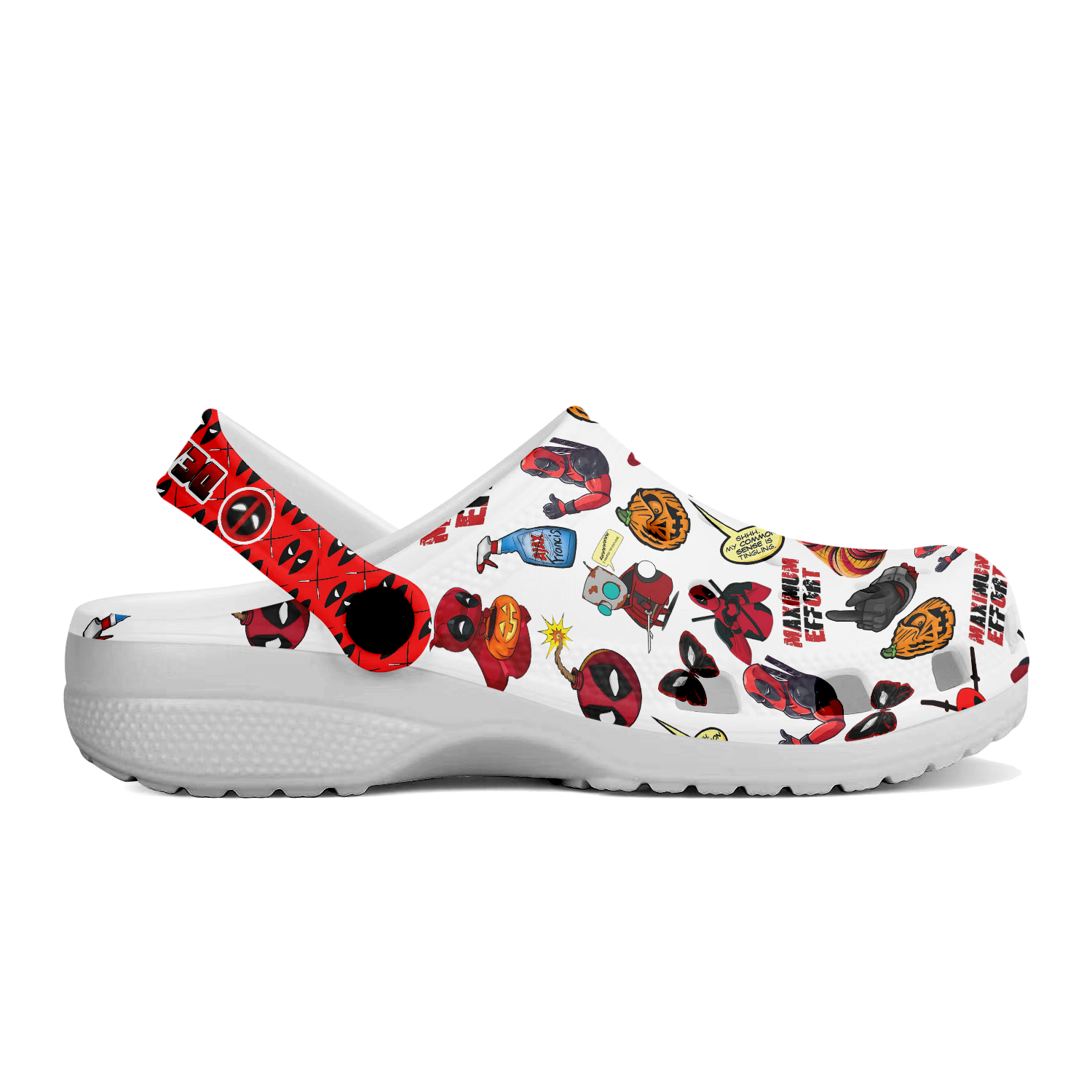 Deadpool x Halloween Crocs Crocband Clogs Shoes Comfortable For Men Women and Kids - Image 3