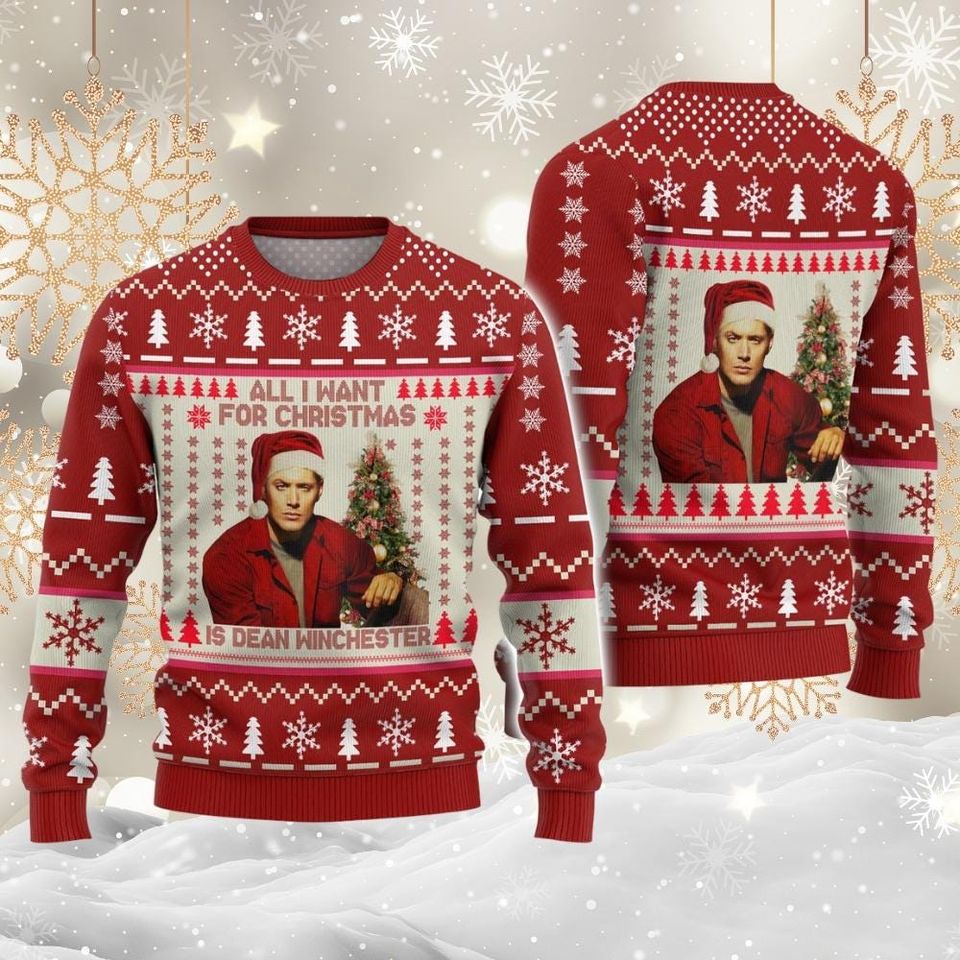 Dean Winchester Christmas Ugly Sweater, Supernatural Holiday Sweater, Supernatural Xmas Sweater