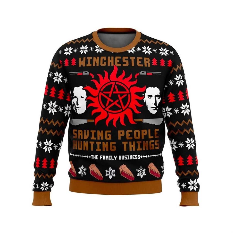 Dean Winchester Supernatural Ugly Sweater, Supernatural Ugly Christmas Sweater - Image 2