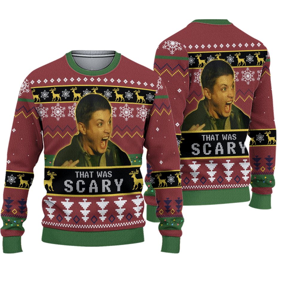 Dean Winchester That Was Scary Christmas Ugly Sweater
