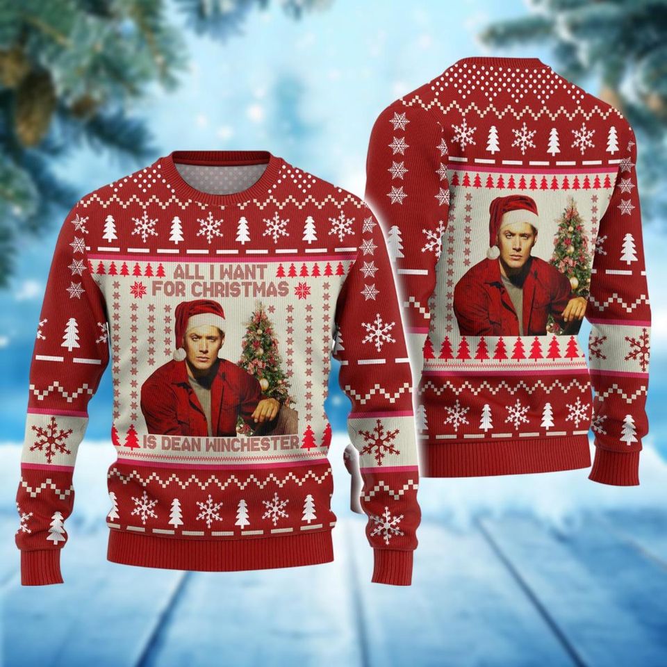 Dean Winchester Ugly Christmas Sweater, Supernatural Xmas Sweater