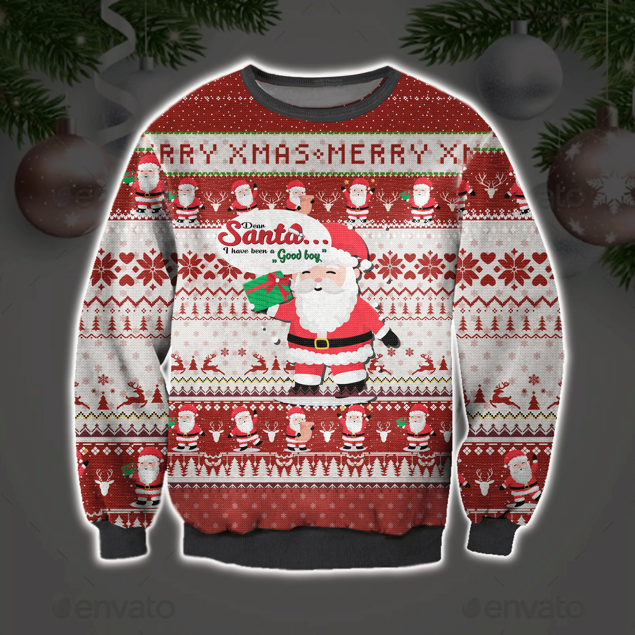 Dear Santa, I'Ve Been A Good Boy Ugly Christmas Sweater Adult 3D Funny Matching for family