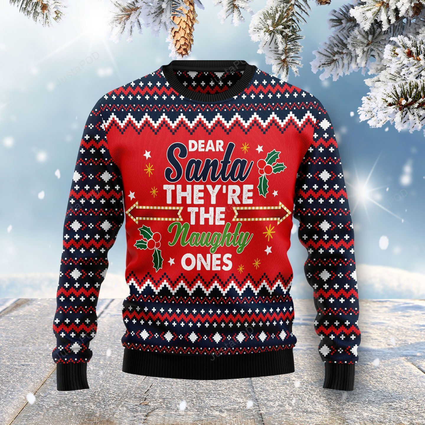 Dear Santa Ugly Christmas Sweater Adult 3D Funny Matching for family