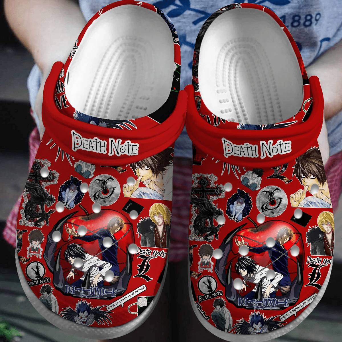 Death Note Anime Cartoon Crocs Crocband Clogs Shoes Comfortable For Men Women and Kids