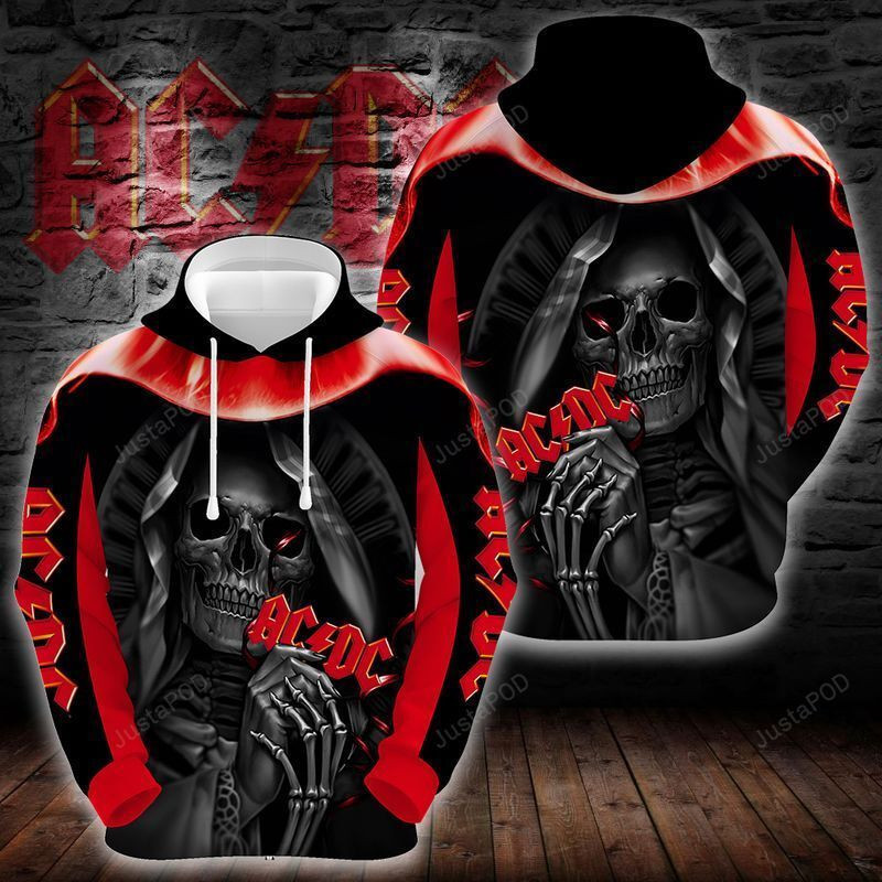 Death Skull ACDC 3D All Over Print Hoodie, Zip Hoodie