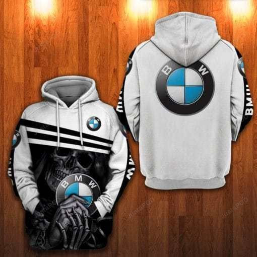 Death Skull Hold BMW Logo 3D All Over Print Hoodie, Zip Hoodie