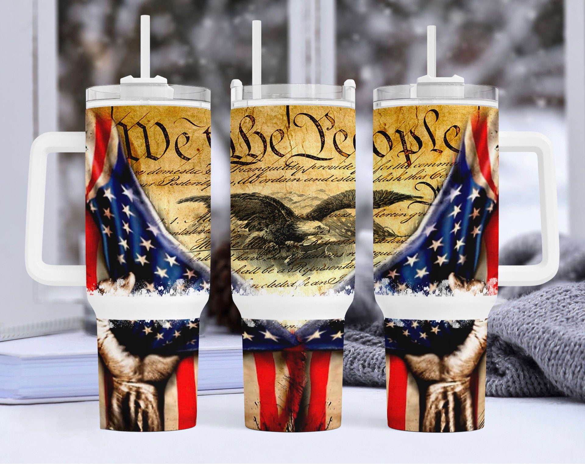 Declaration of Independence American Flag Custom Stanley Cup 40 oz 30 oz Tumbler With HandleTVC2301163