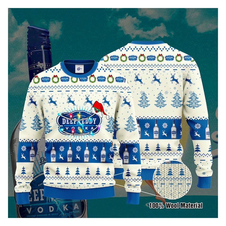 Deep Eddy Vodka Santa Hat Christmas Sweater