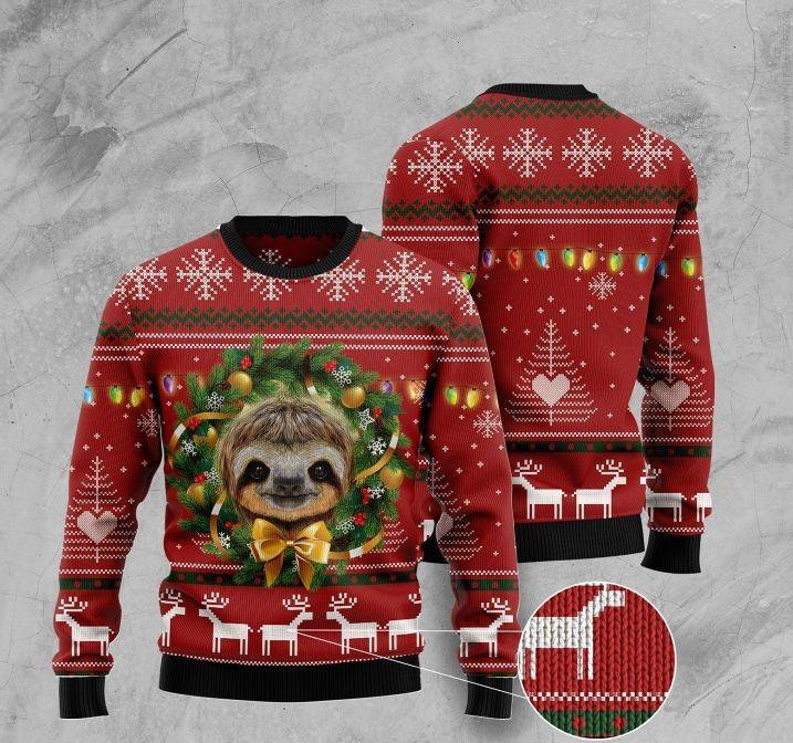 Deer And Sloth Ugly Christmas Sweater Adult 3D Funny Matching for family