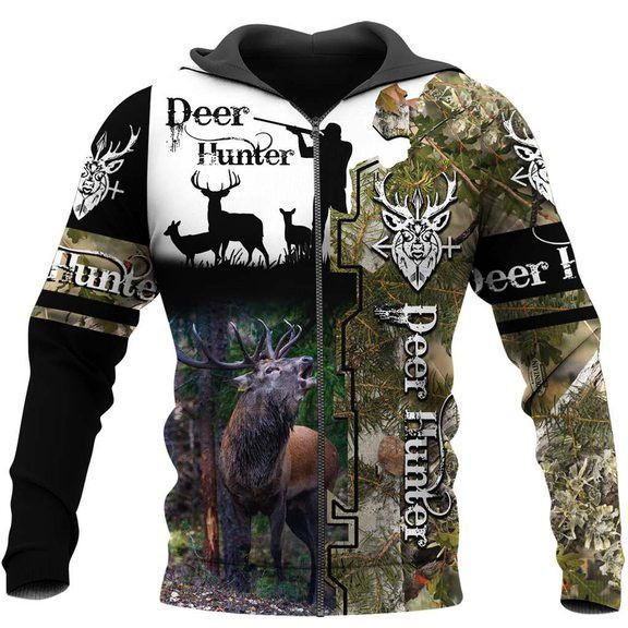 Deer Hunting Camo 3D All Over Print Hoodie, Zip Hoodie