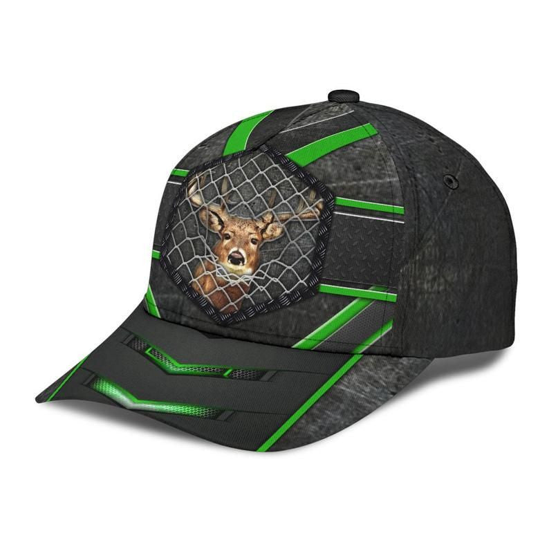 Deer Hunting Camo Green Hat Classic Cap 3D, Deer Hunter Cap, Gift For Men, Gift For Fans Hunting Trucker Hats Custom Hats Gifts For Men & Women