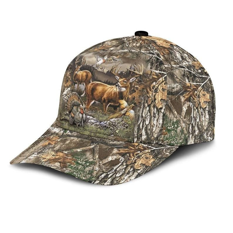 Deer Hunting Cap 3D, Cap 3D Gift For Men, Vintage Hunting Trucker Hat, Deer Hunting Hat Classic Cap Trucker Hats Custom Hats Gifts For Men & Women