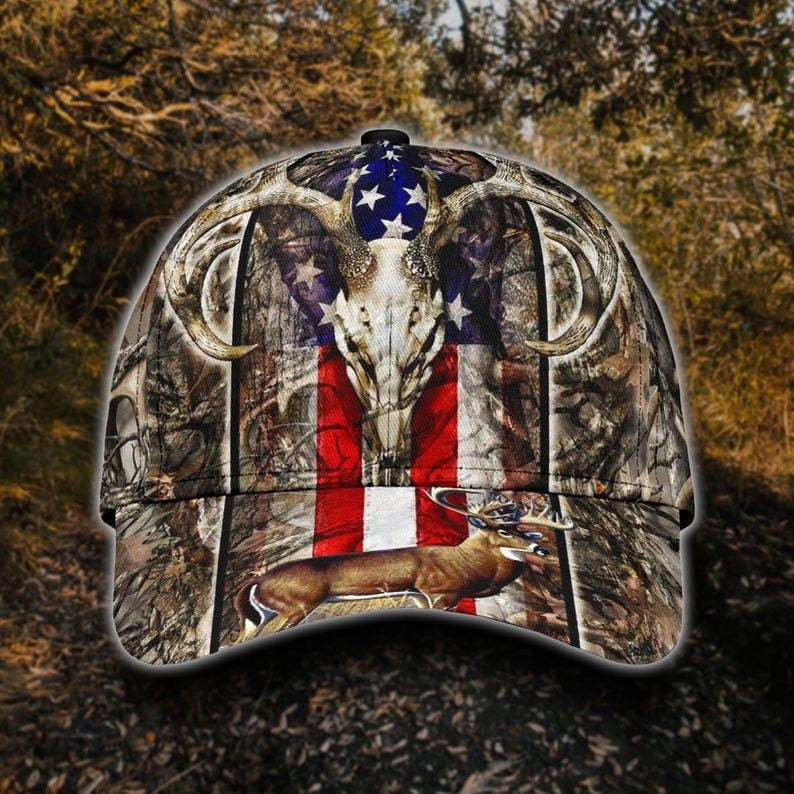 Deer Hunting Classic Cap 3D Gift For Him, Hunting Hat, Hunter Cap, Human Cap, Trending Cap, American Cap Trucker Hats Custom Hats Gifts For Men & Women