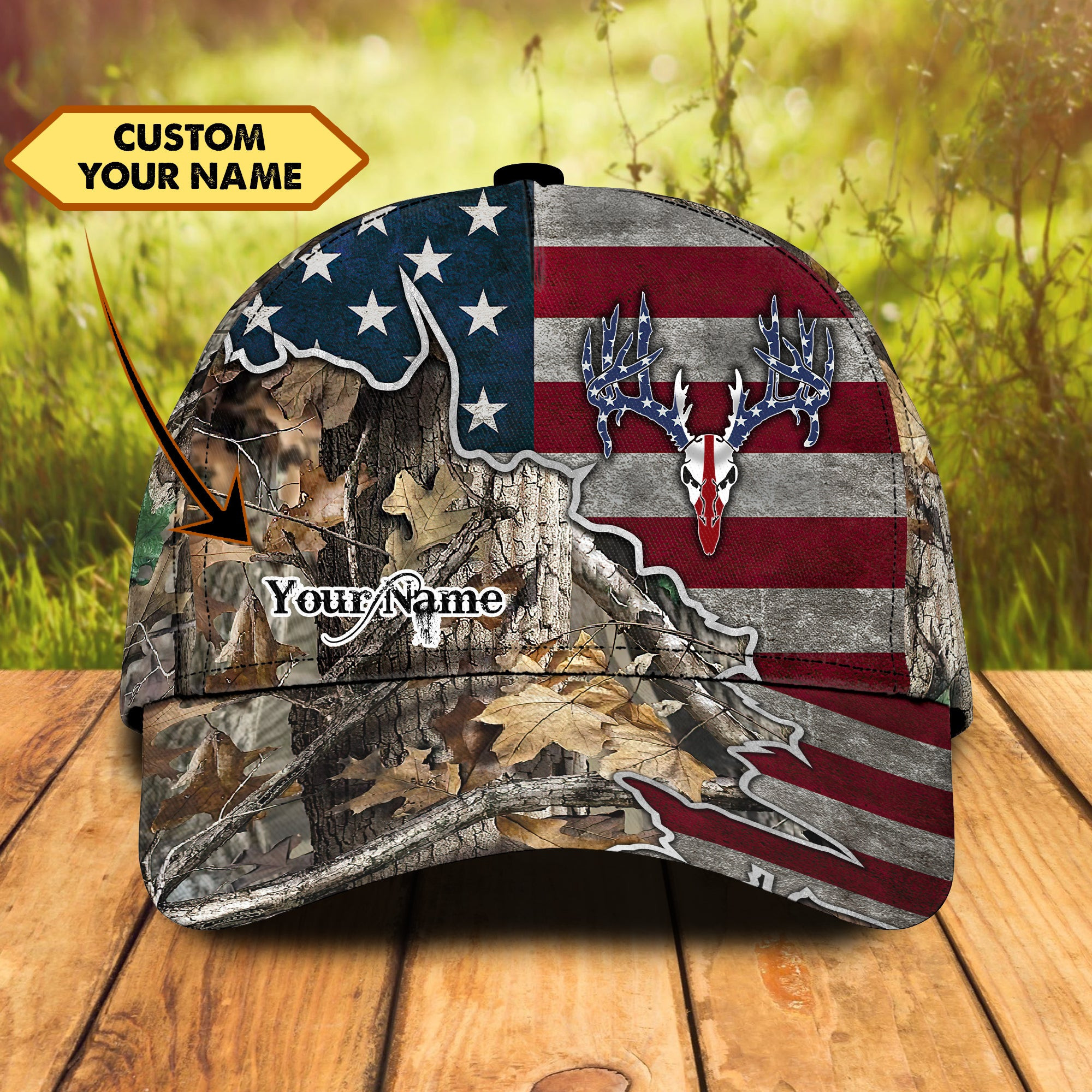 Deer Hunting Personalized Name Ball Cap Trucker Hats Custom Hats Gifts For Men & Women