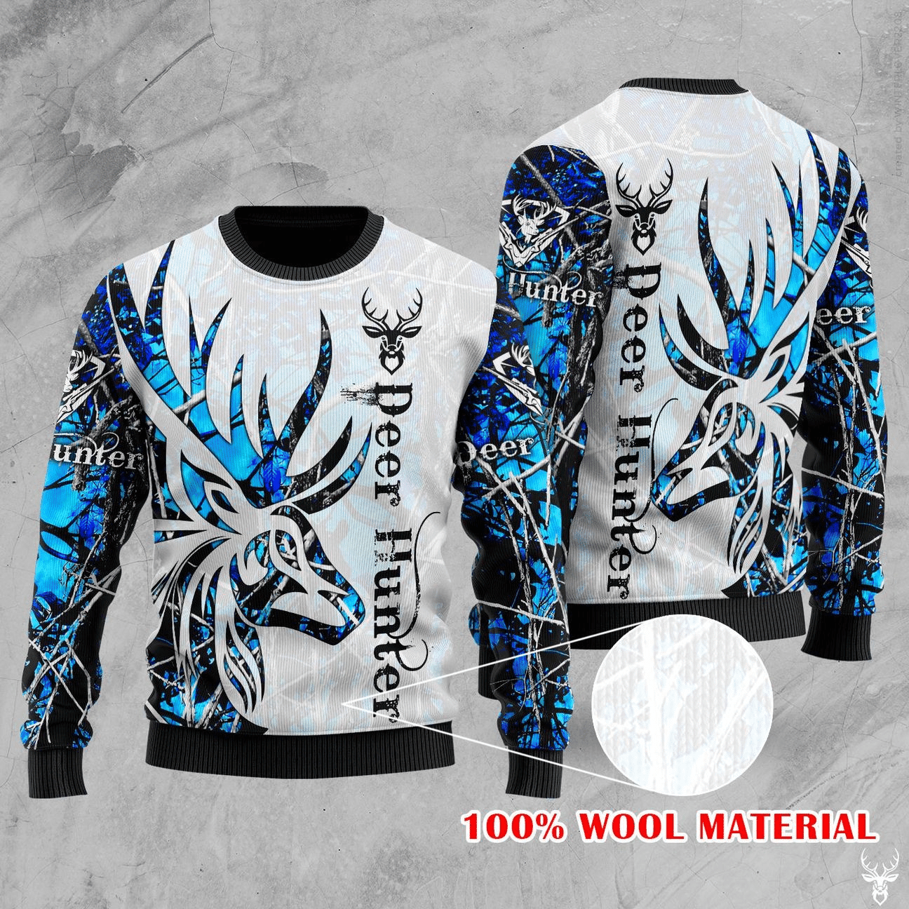 Deer Hunting Ugly Christmas Sweater Adult 3D Funny Matching for family
