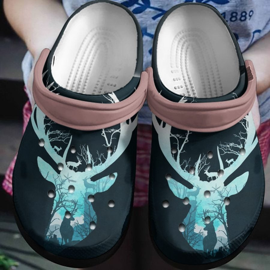 Deer In Deer Shoes - Deer Art Shoes Crocbland Clog Gifts