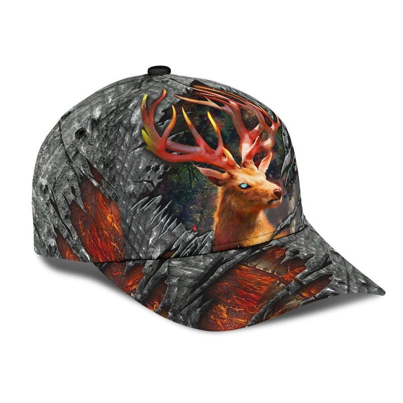 Deer Lava Red Hat Classic Cap 3D Unisex Cap, Skull Cap, Human Cap, Trending Cap, American Cap Trucker Hats Custom Hats Gifts For Men & Women