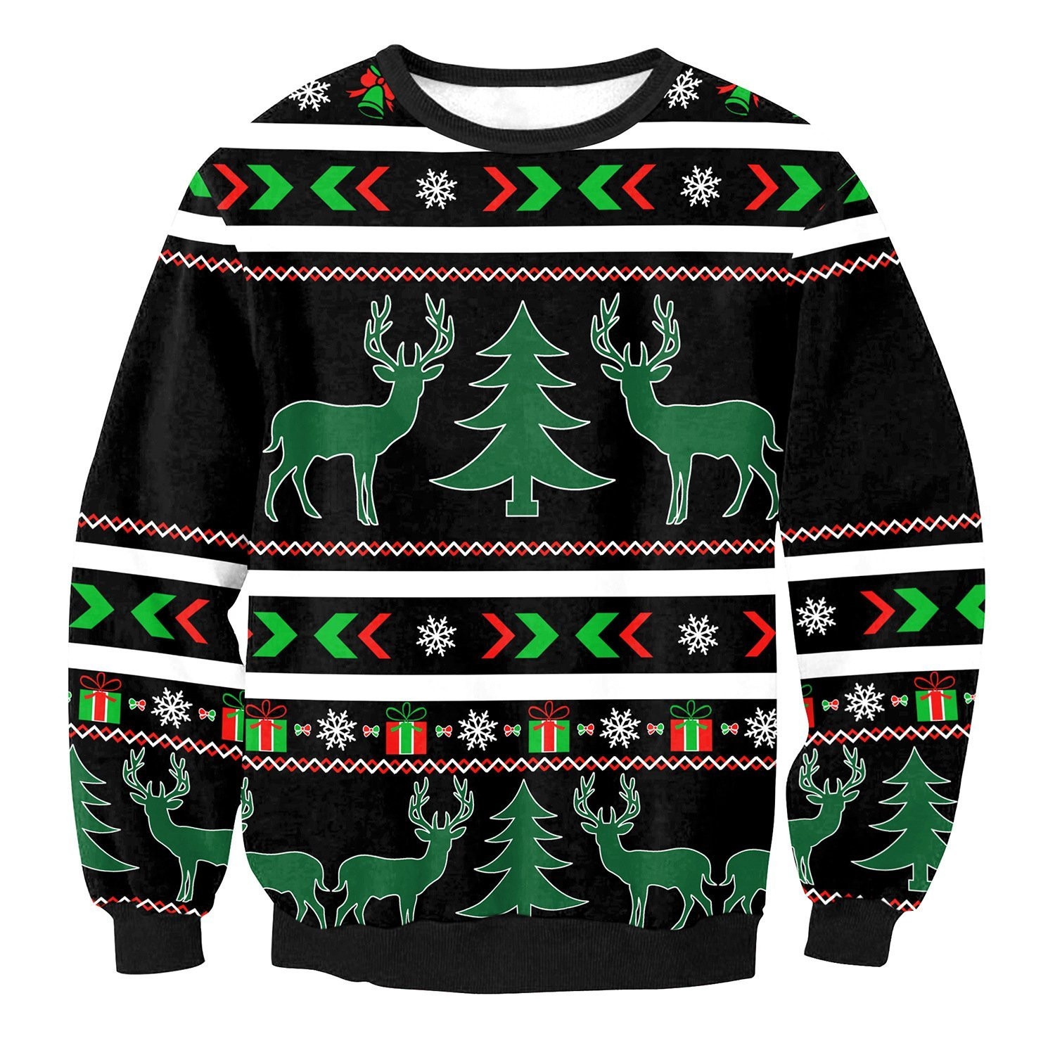 Deer Ugly Christmas Sweater Adult 3D Funny Matching for family