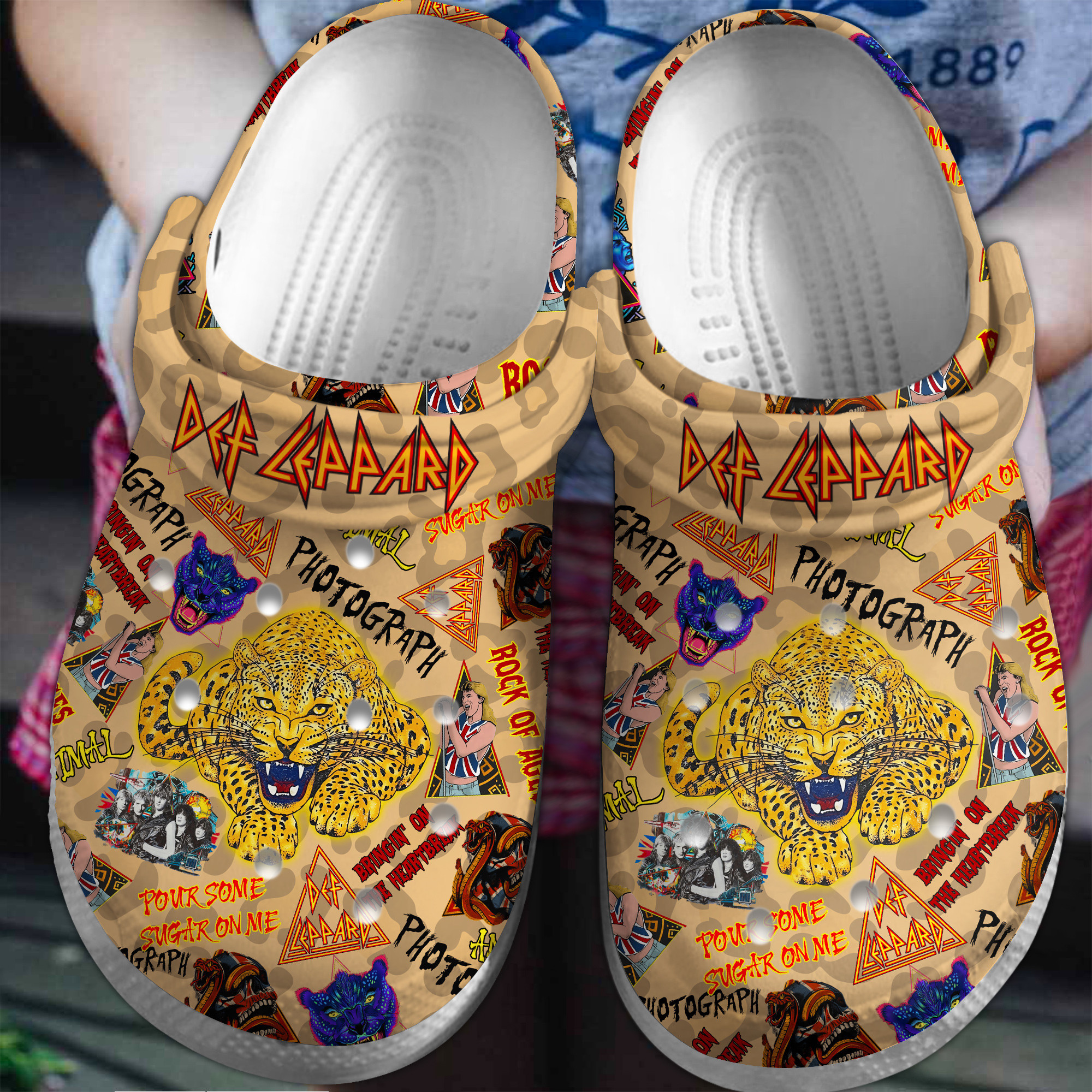 Def Leppard Music Crocs Crocband Clogs Shoes Comfortable For Men Women and Kids