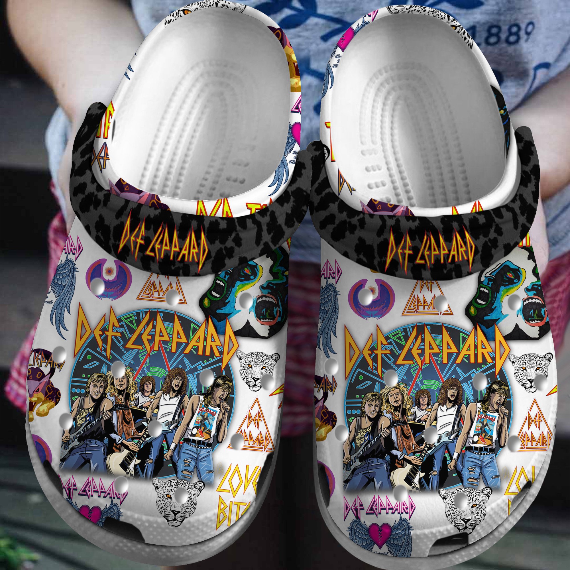 Def Leppard Music Crocs Crocband Clogs Shoes Comfortable For Men Women and Kids