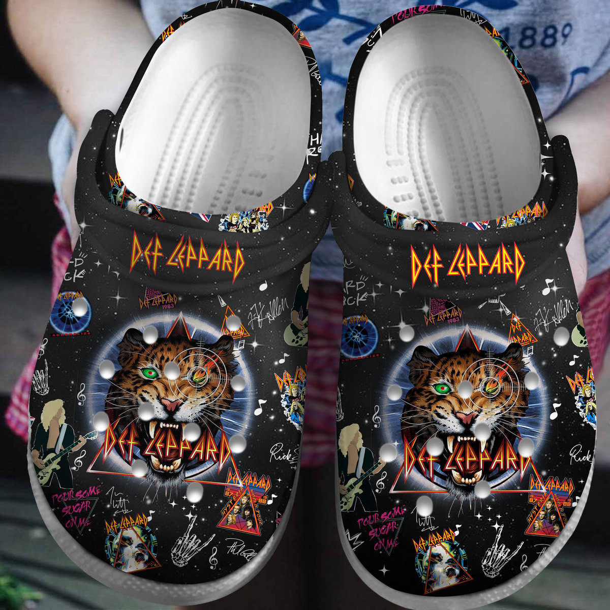 Def Leppard Music Crocs Crocband Clogs Shoes Comfortable For Men Women and Kids