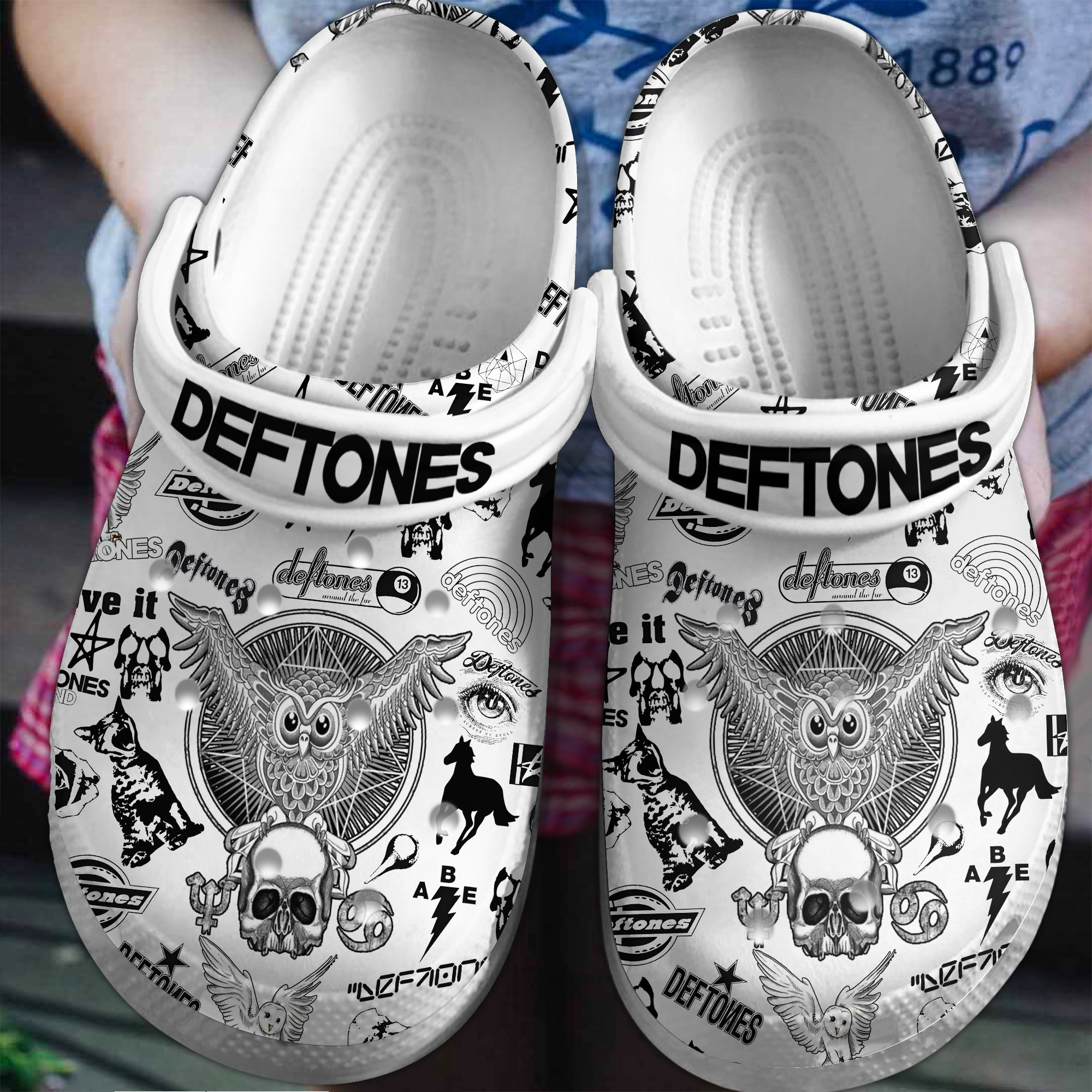 Deftones Music Crocs Crocband Clogs Shoes Comfortable For Men Women and Kids