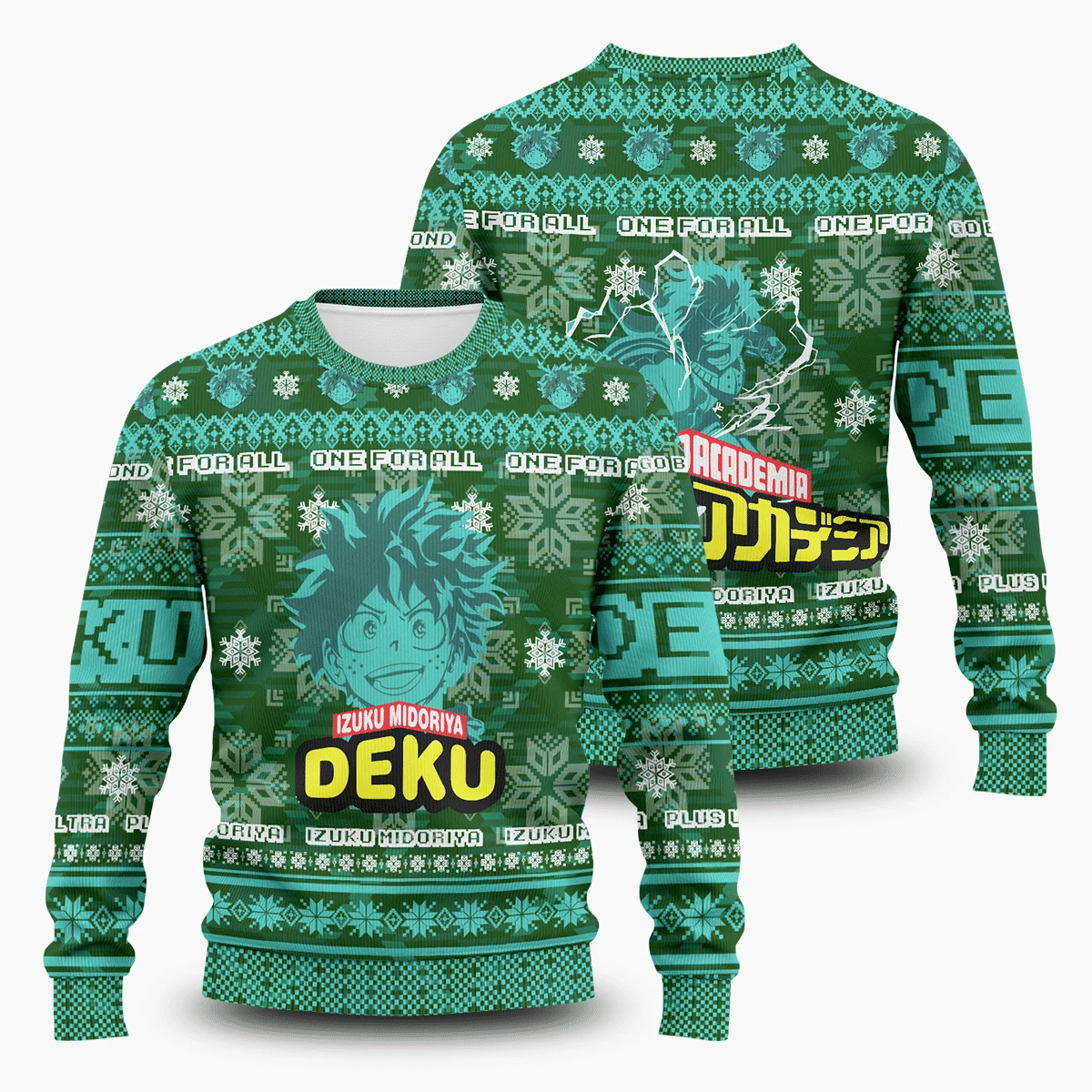 Deku Xmas Ugly Christmas Sweater Adult 3D Funny Matching for family