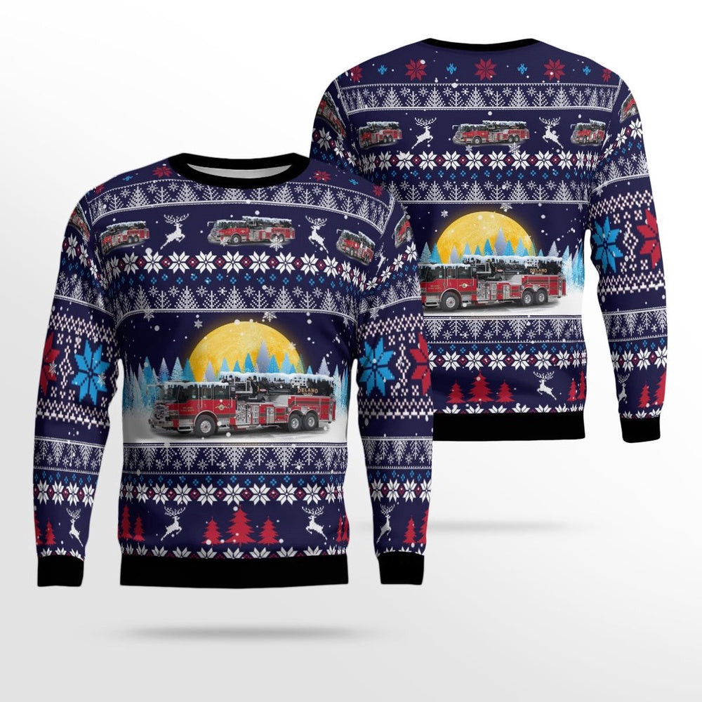 Delano Minnesota Delano Fire Department AOP Ugly Sweater Xmas Unisex Sweater Christmas Gifts For Men Women