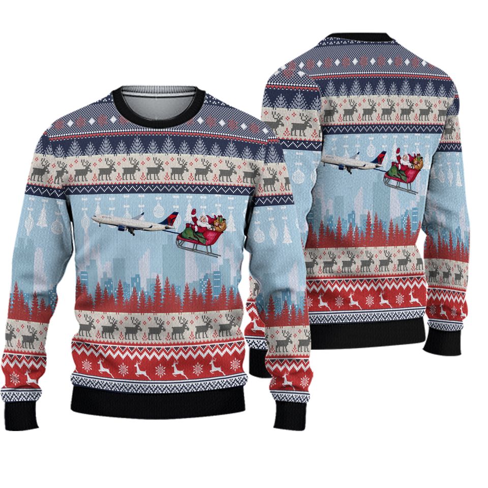 Delta Air Lines A330 Ugly Christmas Sweater