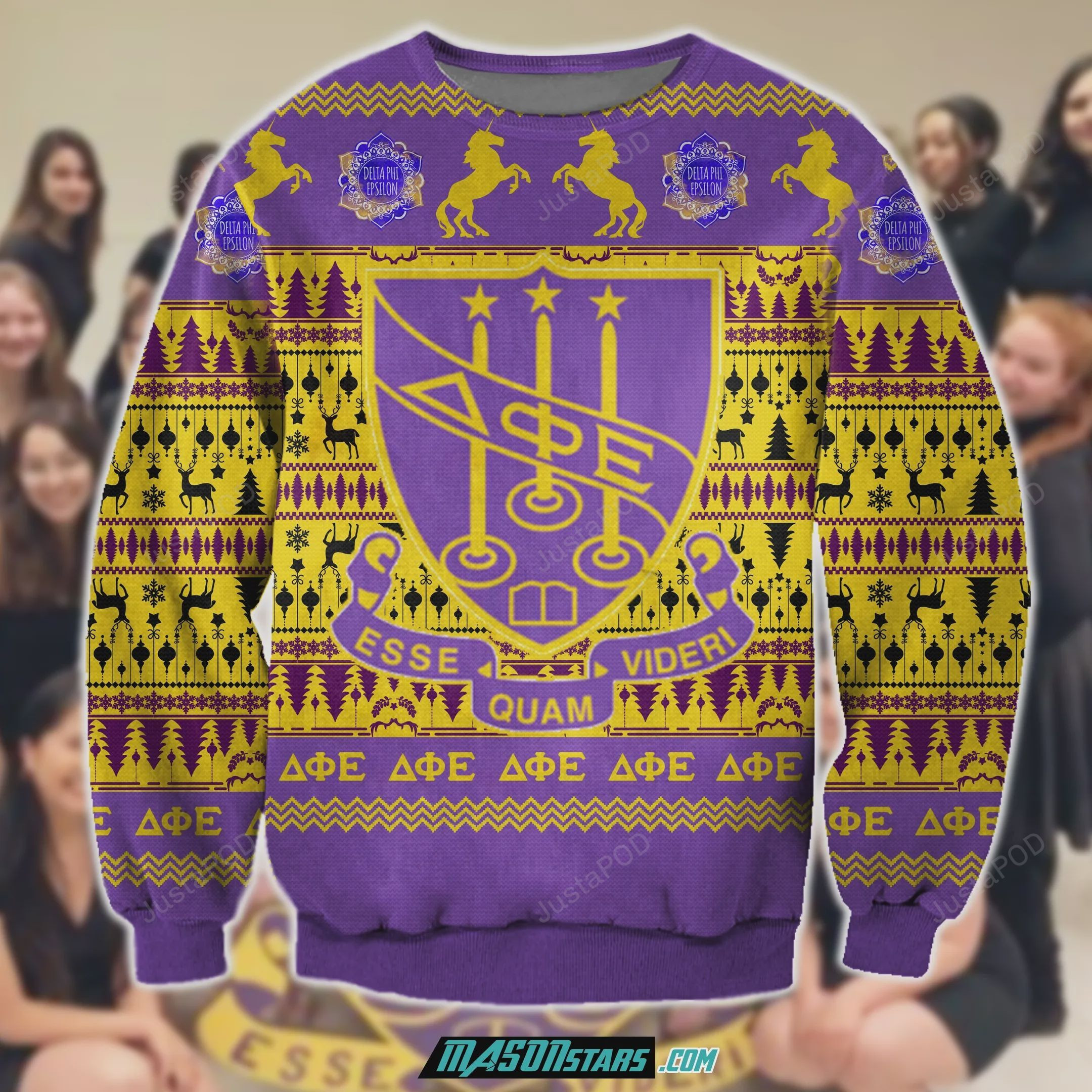 Delta Phi Epsilon 3D Print Ugly Christmas Sweater Adult 3D Funny Matching for family