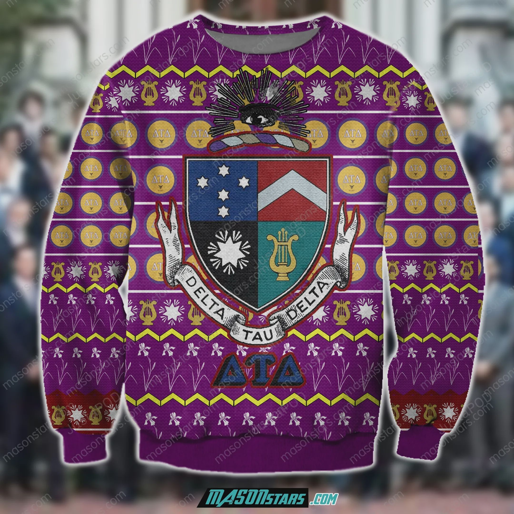 Delta Tau Delta 3D Print Ugly Christmas Sweater Adult 3D Funny Matching for family