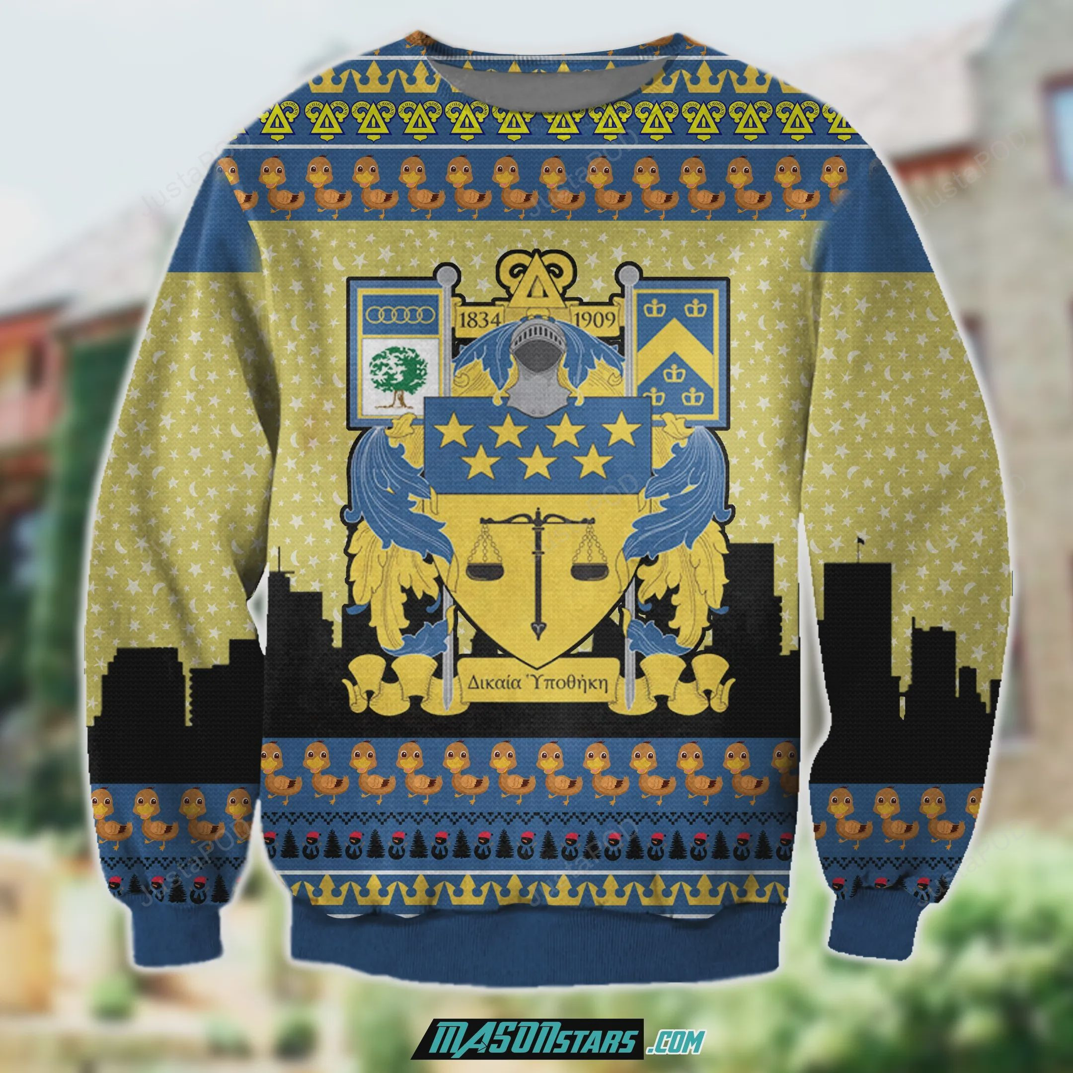 Delta Upsilon 3D Print Ugly Christmas Sweater Adult 3D Funny Matching for family