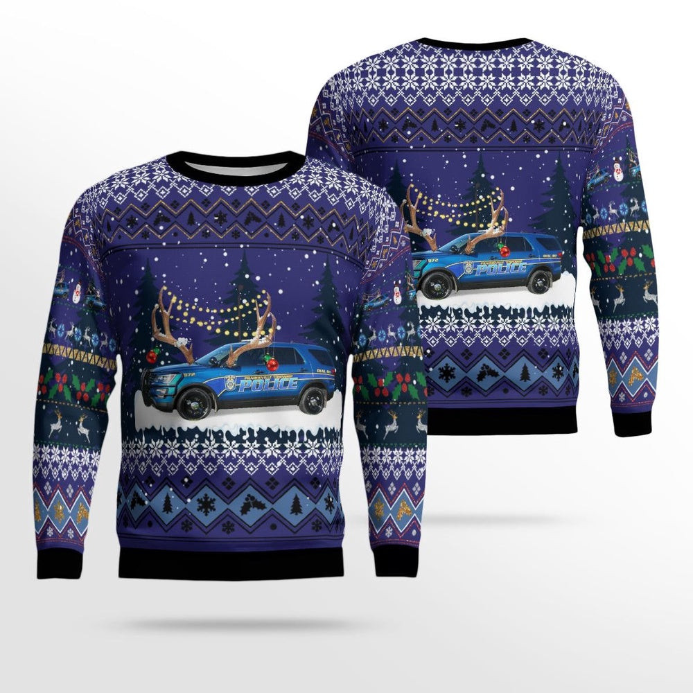 Delton Michigan Prairieville Township Police Department AOP Ugly Sweater Xmas Unisex Sweater Christmas Gifts For Men Women