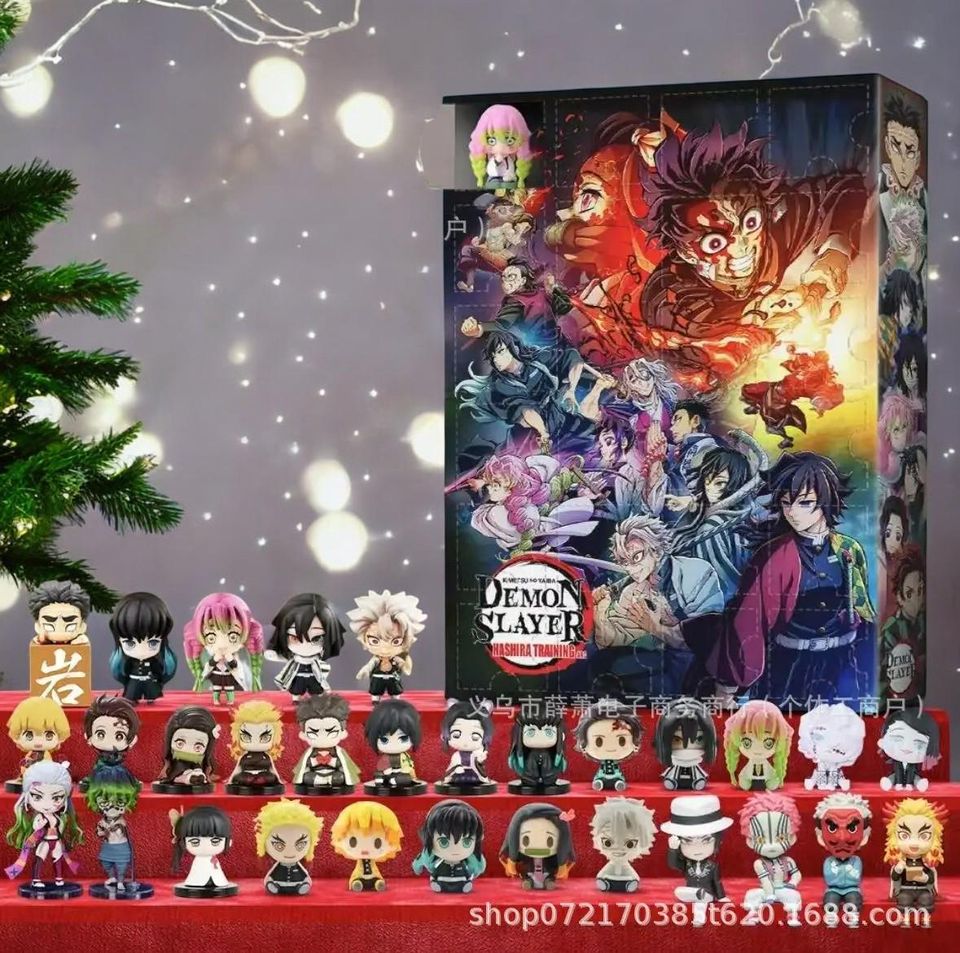 demon Advent Calendar 2025 24 Days Anime Figure Surprise Box Acrylic Pendants Gift for Kids & Fans - Image 3