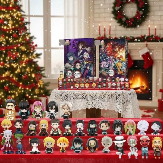 demon Advent Calendar 2025 24 Days Anime Figure Surprise Box Acrylic Pendants Gift for Kids & Fans - Image 6