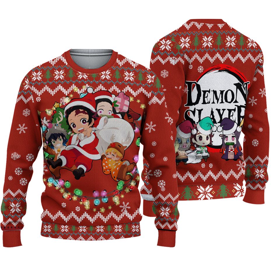 demon Anime Ugly Christmas Sweater 3D Xmas