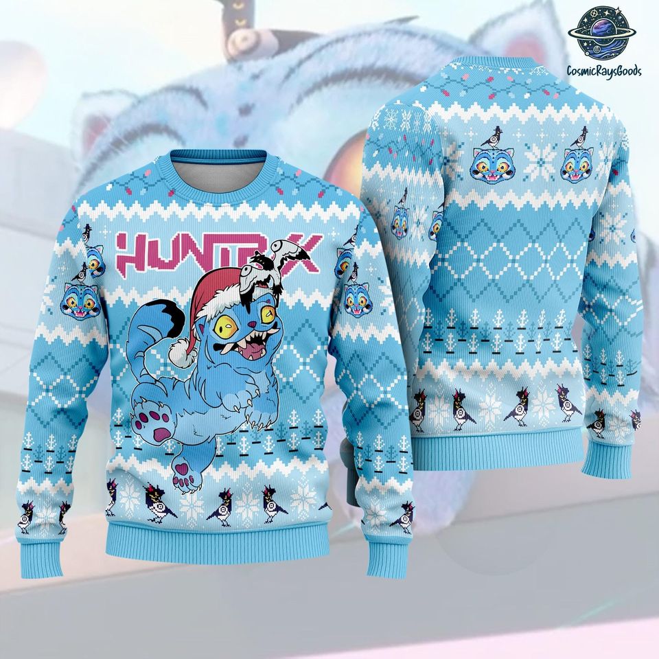 Demon Hunters Tiger Ugly Christmas Sweater, Kpop Huntrix Tiger Christmas Sweater