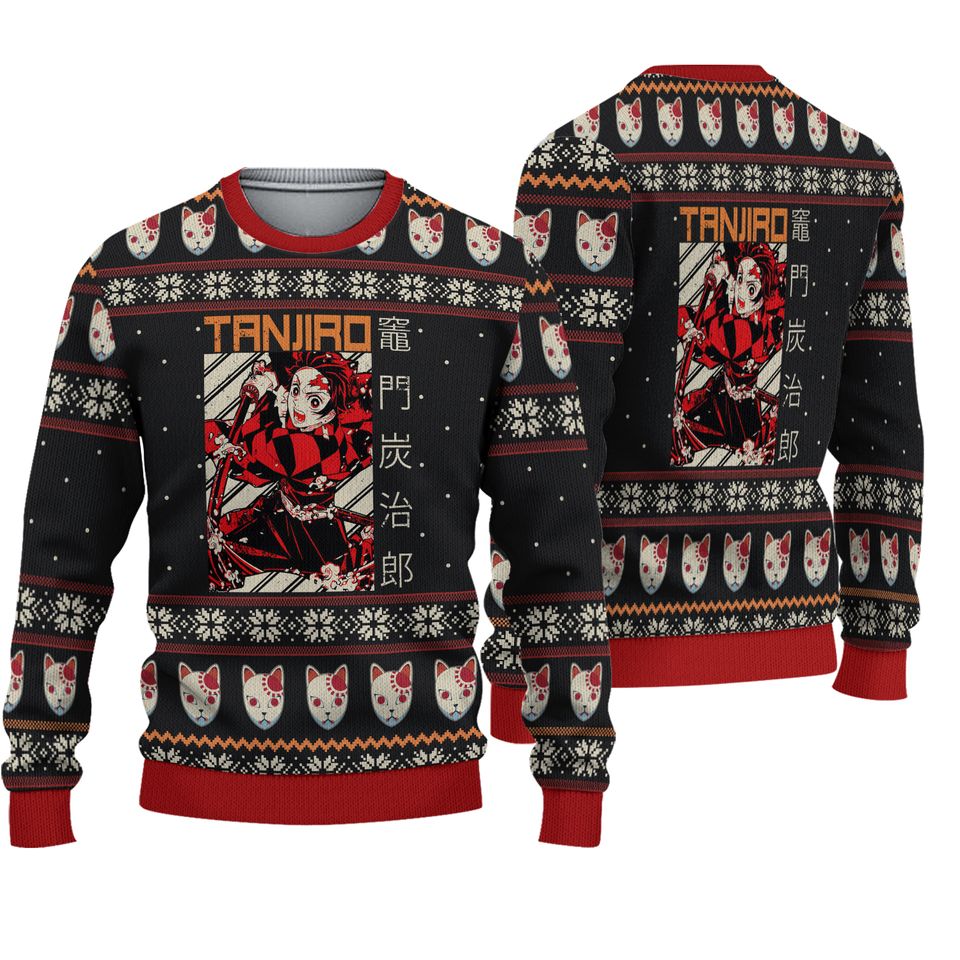 demon Tanjiror Christmas Ugly Sweater