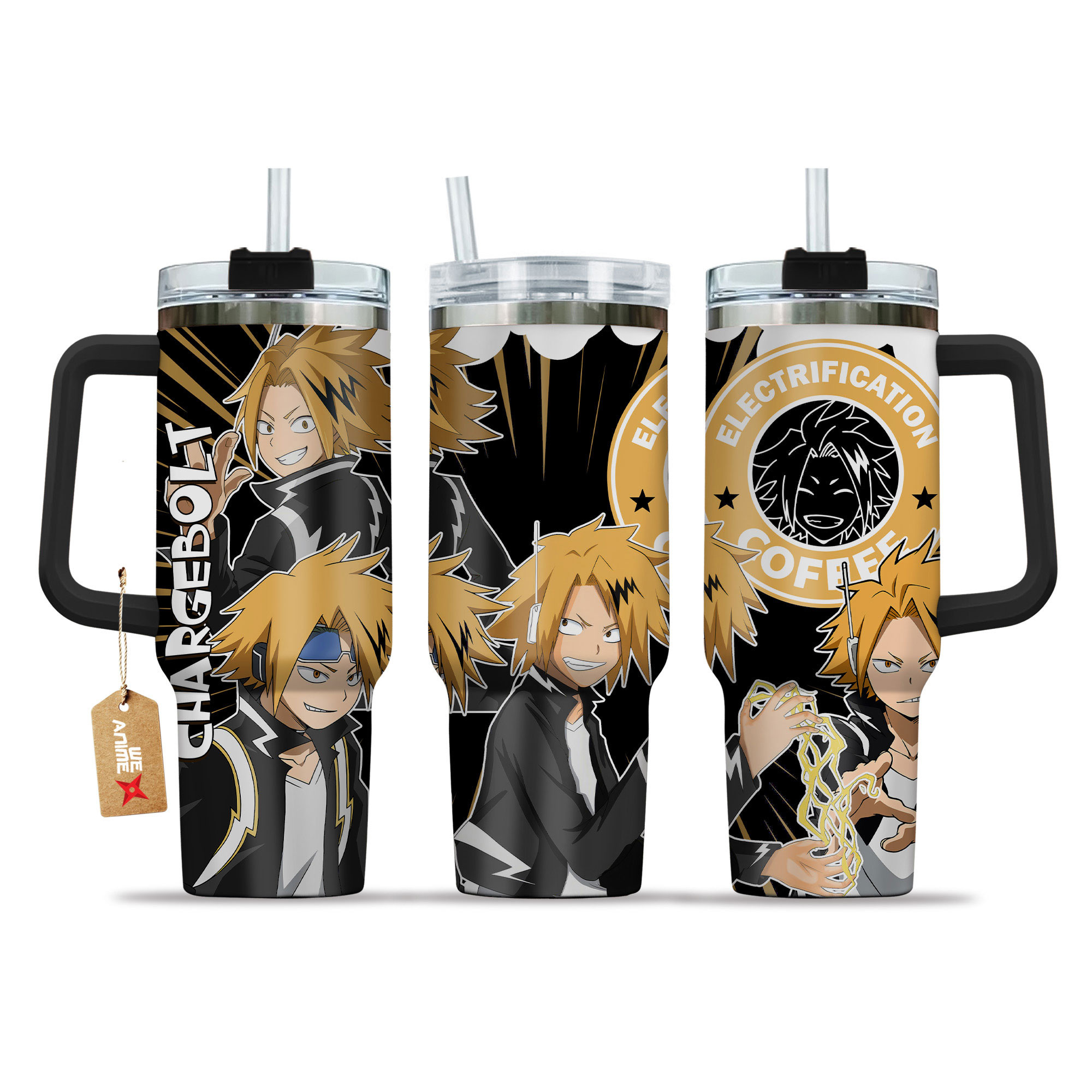 Denki Kaminari (Chargebolt) My Hero Academia Anime Custom Stanley Cup 40 oz 30 oz Tumbler With HandleTVC2301152